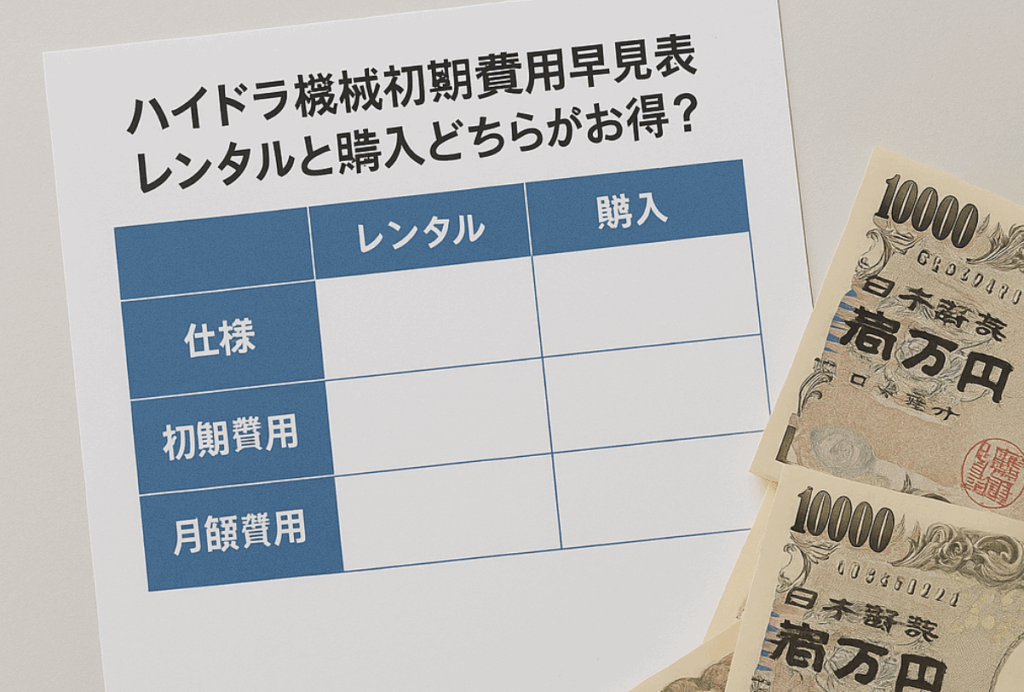 ハイドラ 機械 初期費用