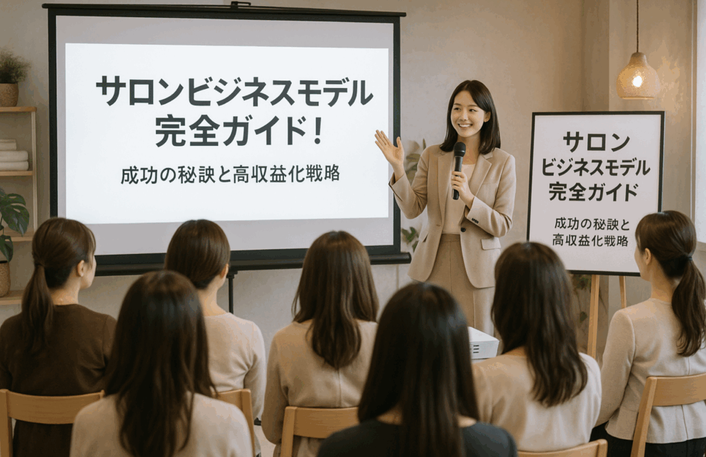 サロンビジネスモデルについてのセミナーを開催している写真