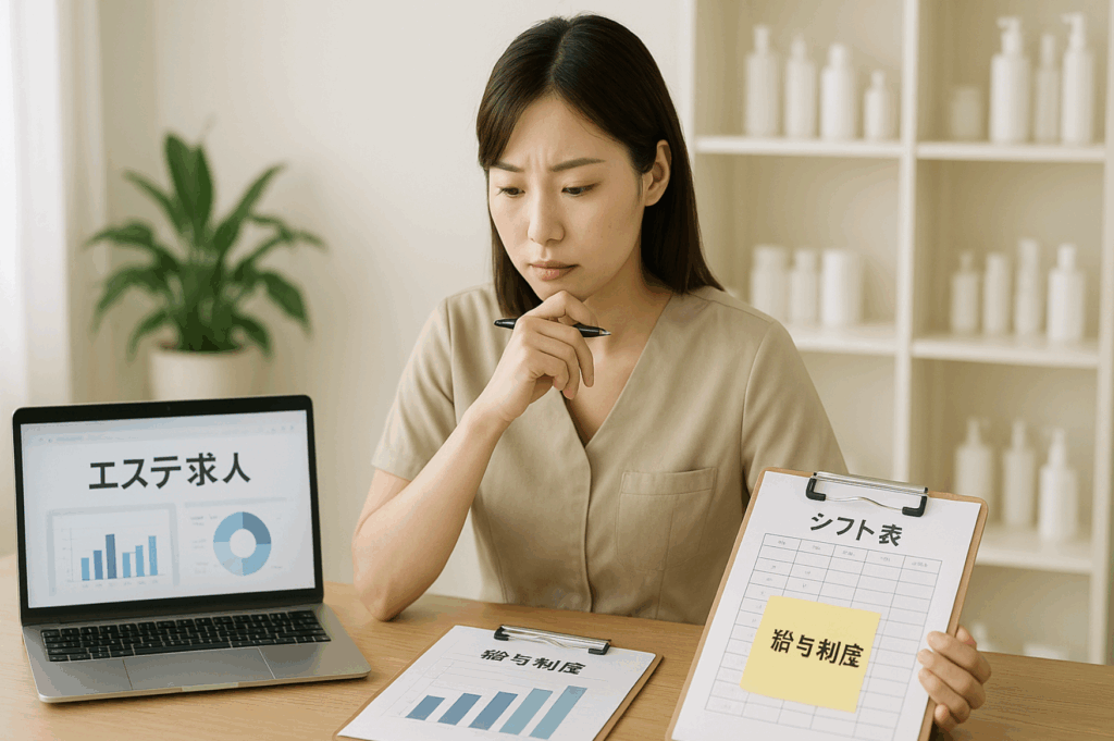 フェイシャルエステ求人について考えている女性