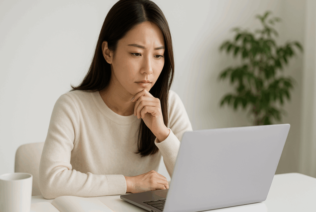 ホームエステ開業の集客導線について考えている女性